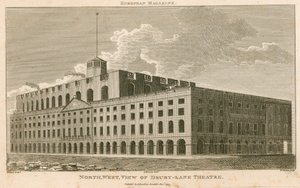 Vista nord-ovest del Drury Lane Theatre, Londra