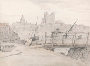 Veduta sud-est del castello di Rochester e della cattedrale da Francois Louis Thomas Francia