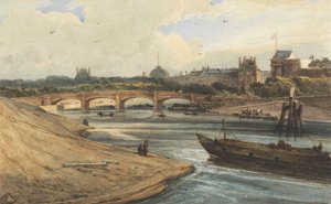 Il Pont de la Concorde e il Palazzo delle Tuileries dal Cours la Reine da Francois Louis Thomas Francia