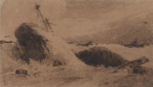 Nave naufragata in un mare tempestoso da Francois Louis Thomas Francia