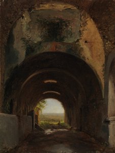 Veduta delle scuderie della Villa di Mecenate, Tivoli, ca. 1805-10 da Francois Marius Granet