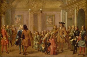 La prima promozione dei Cavalieri di San Luigi da parte di Luigi XIV, Versailles 8 maggio 1693, 1710 da Francois Marot