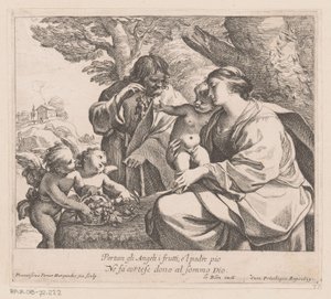 Sacra Famiglia con putti e uva da Francois Perrier