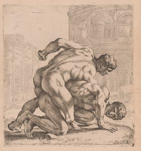 I lottatori Medici, vista laterale, rivolti a destra (tavola 35) da Francois Perrier