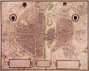 Mappa della città di Parigi nel 1540-1555 detta dell