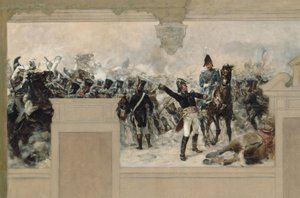 Bozzetto per il municipio di Pantin: Difesa di Pantin nel 1814 da parte del generale Compans da Francois Schommer