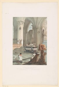 Interno della Cattedrale di San Michele e Santa Gudula a Bruxelles con la tomba di Ernesto d