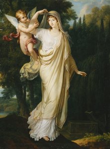 Ritratto postumo della Marchesa Fanny Grimaldi, nata Baronne von Burkenwald, Principessa di Santa Cruce, Marchesa di Monaco e di Genova, in procinto di unirsi al suo primo marito, il Marchese Giovanni Battista Grimaldi, sulla sua tomba, 1804