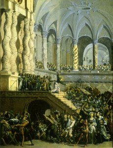 Cristo scaccia i mercanti dal tempio da Francois de Nome