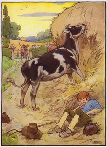 Illustrazione per Old Dame Trot And Her Pig (litografia a colori) da Frank Adams