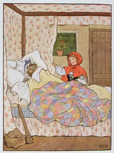 Il lupo travestito da nonna di Cappuccetto Rosso, illustrazione da 