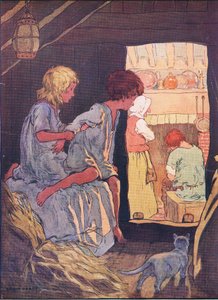 I bambini non riuscivano a dormire, da Hansel e Gretel pubblicato da Blackie & Son Limited, c.1940 da Frank Adams