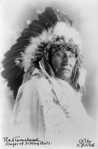 Red Tomahawk, uccisore di Toro Seduto, c.1890-1910 da Frank Bennett Fiske