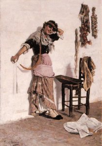 Una ragazza del mercato veneziano da Frank Bramley