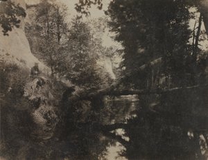 Paesaggio con figura seduta sulla riva di un ruscello da Frank Chauvassaignes
