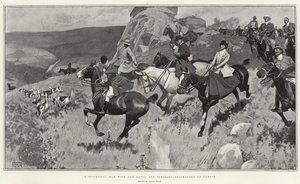 Una giornata di successo con i segugi di cervi del Devon e Somerset a Exmoor (litografia) da Frank Craig