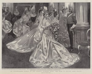 Un effetto non provato alla Drawing Room della Regina, la corsa per assicurarsi buoni posti da Frank Craig