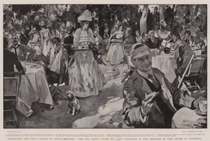 Alleggerire le ore noiose della convalescenza, il tè offerto da Lady Falkiner nei giardini della sua casa a Wynberg da Frank Craig