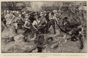 La dimostrazione combinata di tutte le armi nel torneo militare reale alla Agricultural Hall da Frank Craig