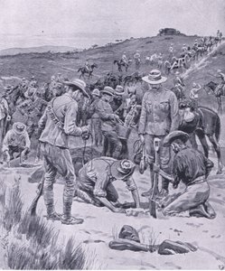 Alla ricerca di acqua, da Dopo Pretoria: La guerra di guerriglia pubblicata da Harmsworth Bros Limited, 1901