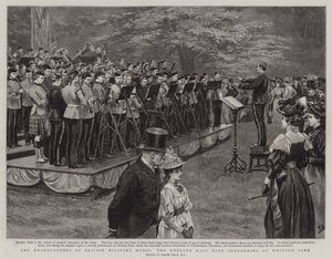 Il quartier generale della musica militare britannica, la banda di Kneller Hall che si esibisce a Whitton Park da Frank Dadd