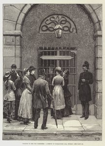 In attesa di vedere i prigionieri, uno schizzo alla prigione di Kilmainham, Dublino