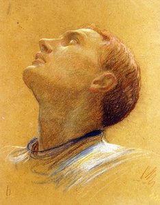 Studio di una testa rovesciata da Frank Dicksee
