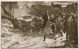 Il funerale di un vichingo, illustrazione da 