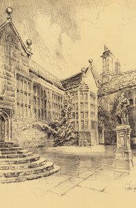 Torre di Hoghton, cortile superiore (litografia)