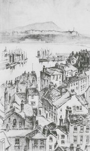 Scarborough da Castle Hill (litografia)