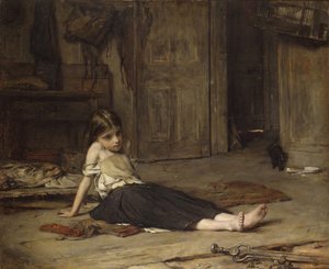 Ragazza accanto al focolare, 1867 da Frank Holl