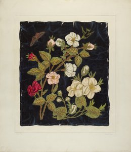 Fiori fatti a mano su nero da Frank J Mace