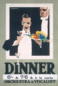 Pubblicità per Cena e Orchestra e Cantante da Frank Newbould
