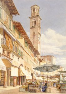 Piazza delle Erbe, Verona, giugno - settembre 1884 da Frank Randal