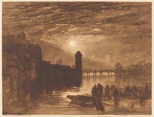 Chiaro di Luna su un Fiume da Frank Short, after Joseph Mallord William Turner