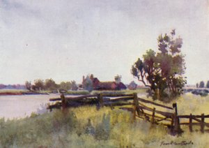 Norfolk Broads: Cottage di Green sotto il ponte di Acle da Frank Southgate