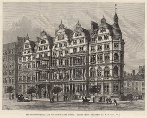 Il Constitutional Club, Northumberland Avenue (incisione) da Frank Watkins