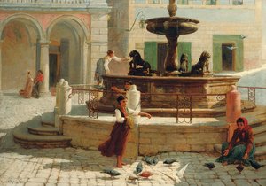 Pensionati di Assisi, 1874 da Frank William Warwick Topham