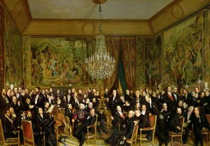 Il salone di Alfred Emilien, Conte de Nieuwerkerke al Louvre, 1855 da François August Biard