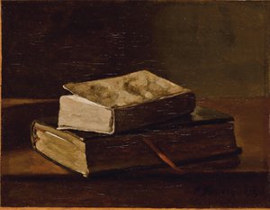 Natura morta con due libri, 1858