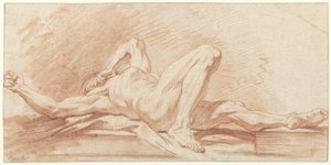 Studio di un uomo nudo sdraiato all
