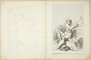 Nudo accademico (recto e verso), da Seconde Livre de Figures d’Academies gravées en Partie par les Professeurs de l’Académie Royale