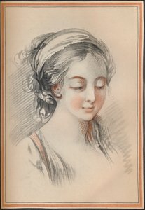Testa di una ragazza, c1746 da François Boucher
