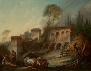 Paesaggio Immaginario con il Colle Palatino dal Campo Vaccino da François Boucher