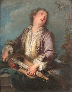 Suonatore di ghironda da François Boucher