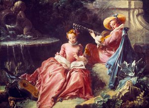 La lezione di musica. Dipinto di François Boucher, XVIII secolo. Parigi, Museo Cognacq-Jay da François Boucher