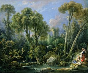 Lavandaie in un paesaggio, 1760 da François Boucher