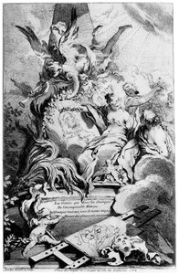 Le Grazie alla tomba di Watteau, c1720-1770 da François Boucher