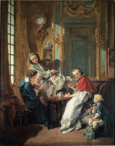 Scena di pranzo in un interno borghese