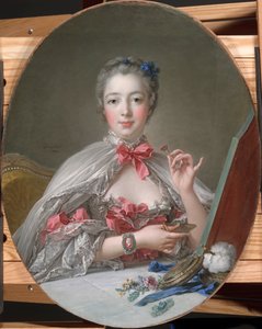 Madame de Pompadour alla sua toilette, c.1760 da François Boucher